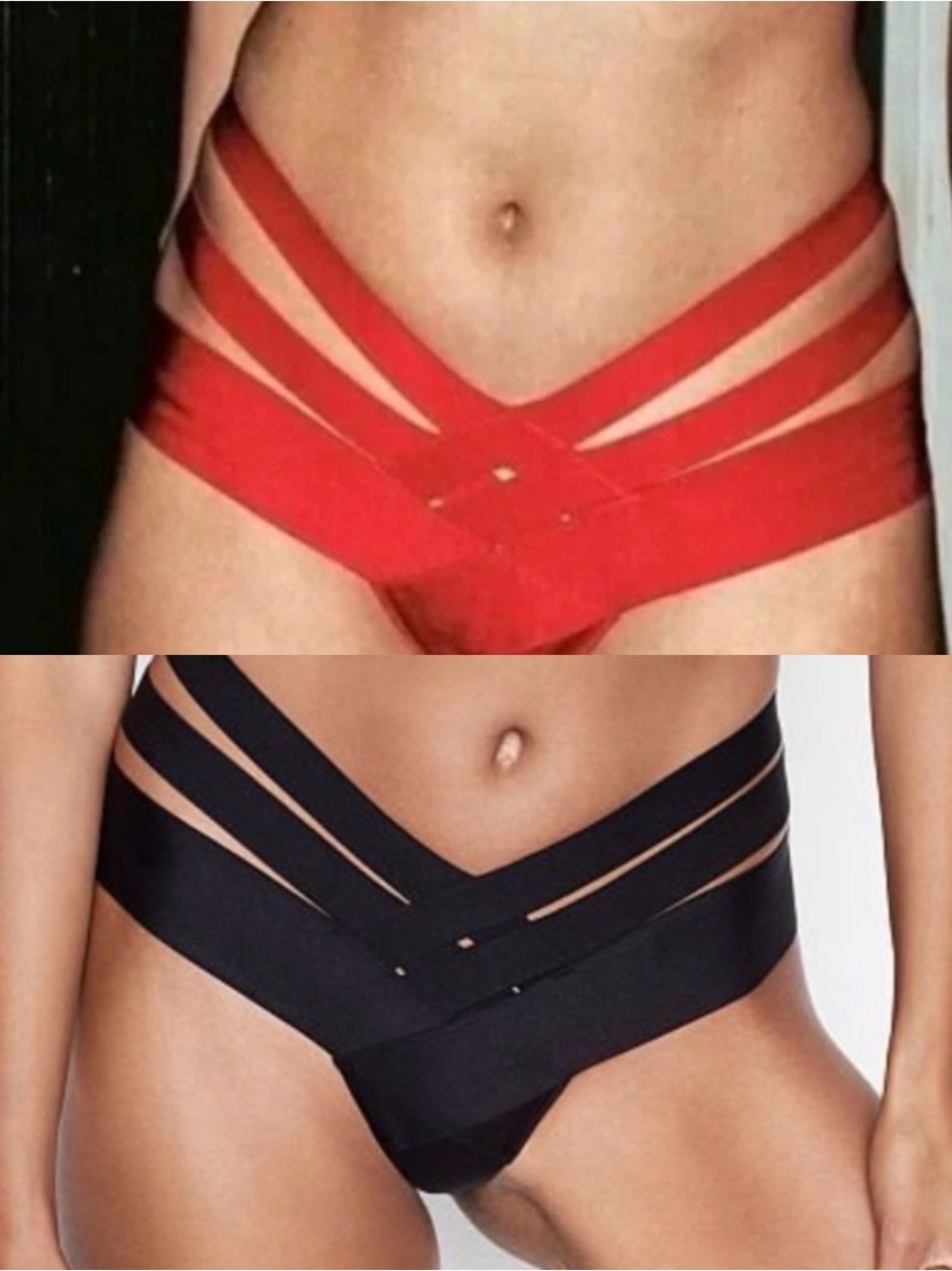 Nwt/Nwot bundle of 2 Victorias Secret Very Sexy Black and red Banded M